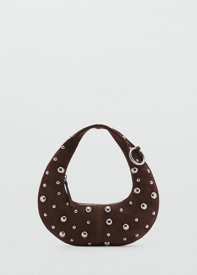 Mango Bolso mano piel aplique bolas metálicas Oferta especial de fábrica