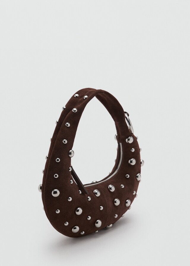 Mango Bolso mano piel aplique bolas metálicas Oferta especial de fábrica