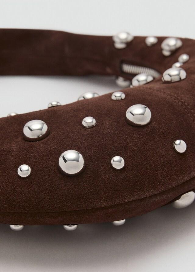 Mango Bolso mano piel aplique bolas metálicas Oferta especial de fábrica