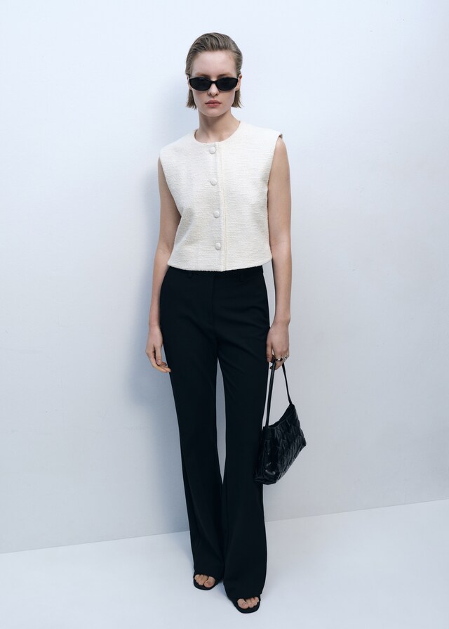 Mango Chaleco tweed botones Grandes descuentos