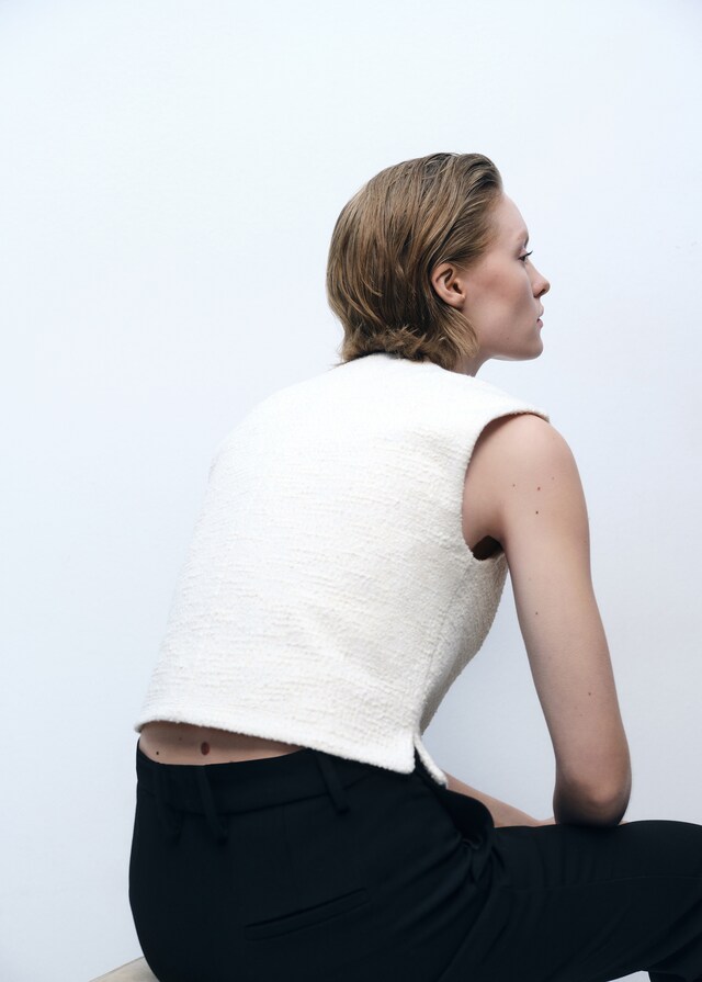 Mango Chaleco tweed botones Grandes descuentos