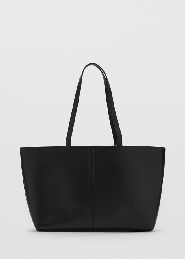 Mango Bolso shopper mediano piel Tienda de fábrica