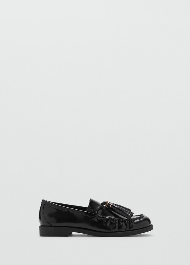 Mango Mocasín piel borlas En oferta