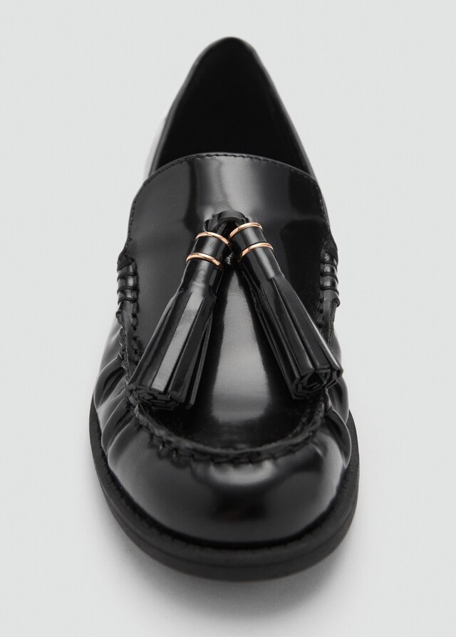 Mango Mocasín piel borlas En oferta