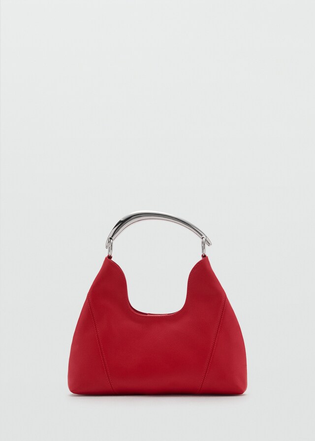 Mango Bolso hombro piel asa metálica Rebajas de fin de temporada