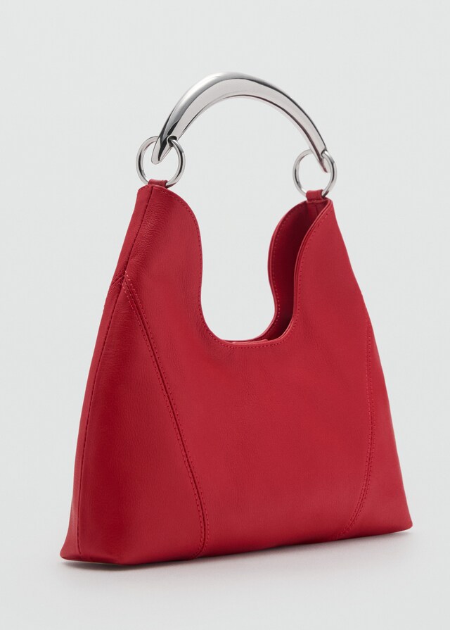 Mango Bolso hombro piel asa metálica Rebajas de fin de temporada