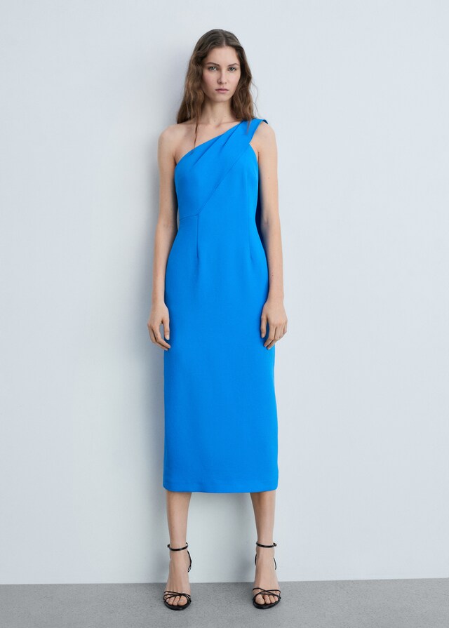 Mango Vestido asimétrico cuello lazada Ofertas