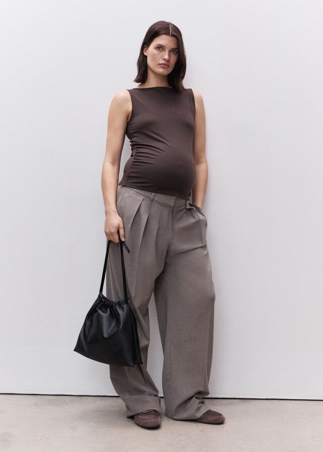 Mango Top cuello barco fruncidos Gran oferta