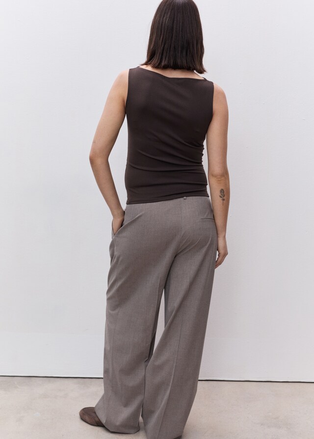 Mango Top cuello barco fruncidos Gran oferta