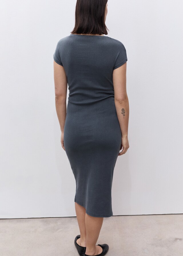 Mango Vestido algodón fruncidos laterales Rebajas baratas