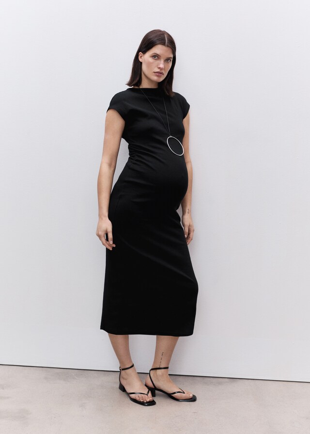 Mango Vestido algodón fruncidos laterales Rebajas de fábrica