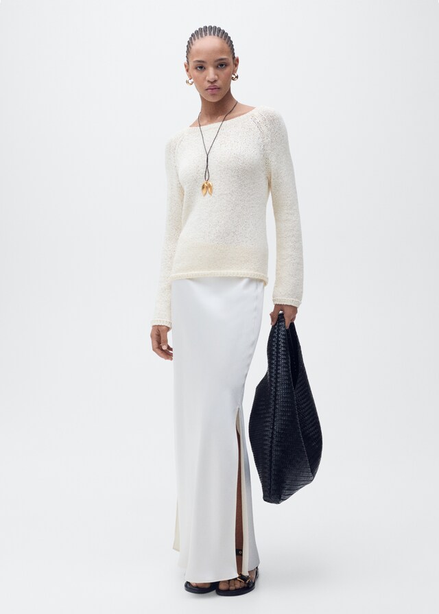 Mango Jersey crochet cuello redondo Mejor oferta