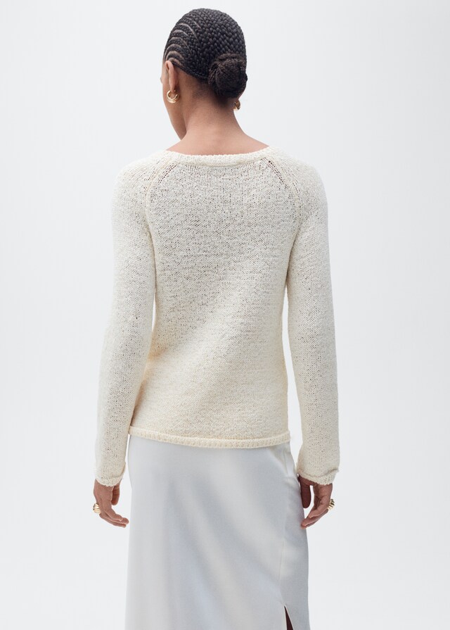 Mango Jersey crochet cuello redondo Mejor oferta