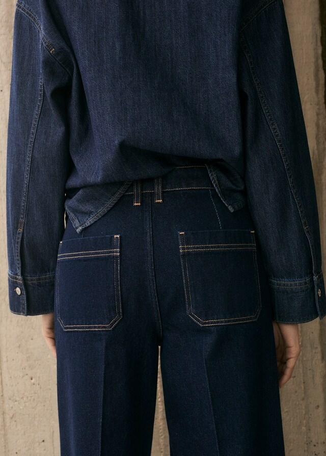 Mango Jeans wideleg tiro alto rinse wash Promoción por tiempo limitado