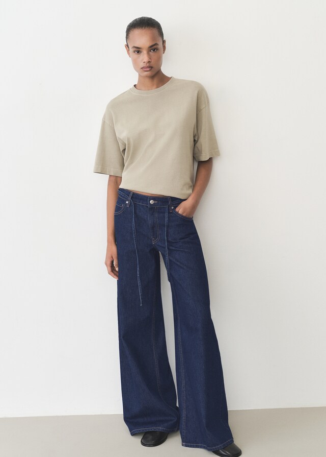 Mango Jeans wideleg tiro bajo cinturón Solo hoy