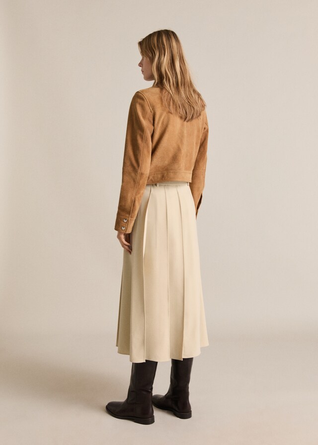 Mango Chaqueta piel ante Superdescuento
