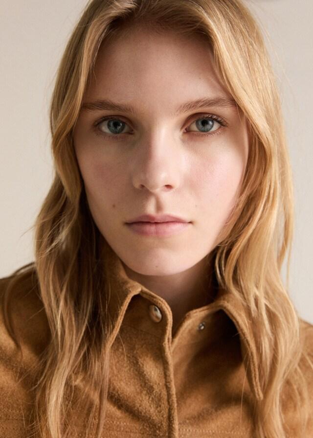 Mango Chaqueta piel ante Superdescuento