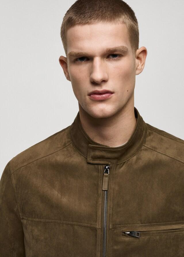 Mango Cazadora biker efecto ante Rebajas de fábrica