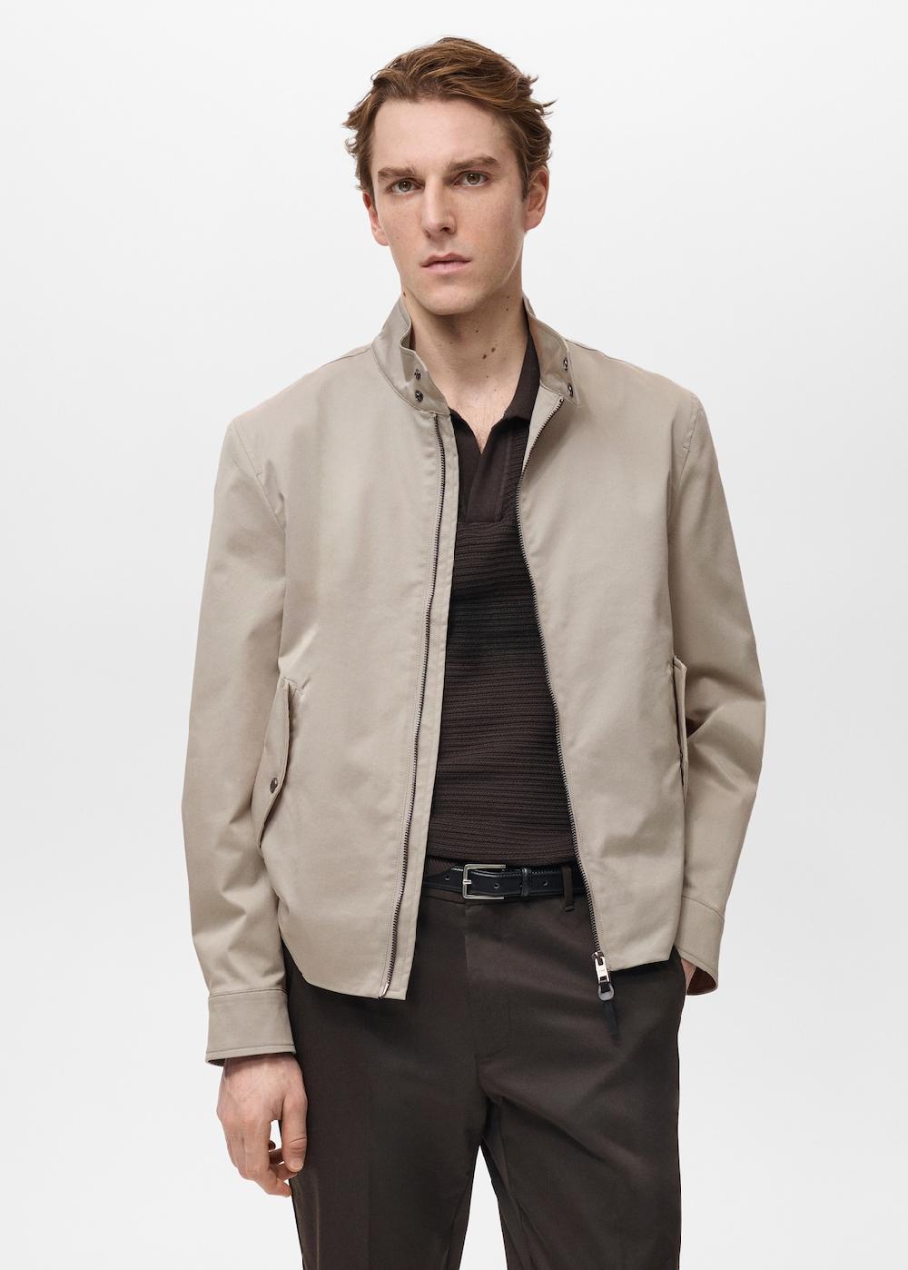 Mango Cazadora algodón water repellent