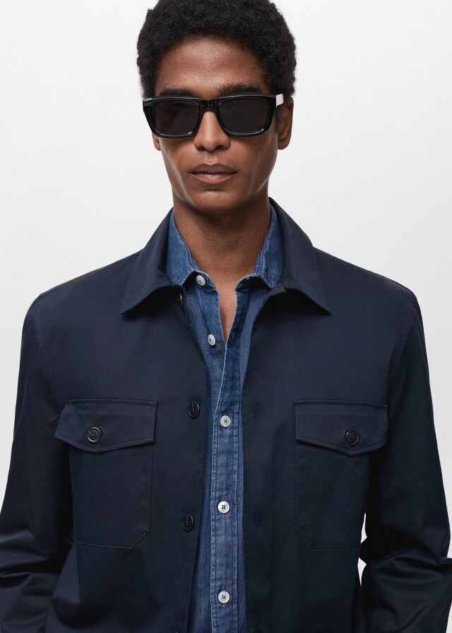 Mango Sobrecamisa regular fit algodón bolsillos Rebajas top