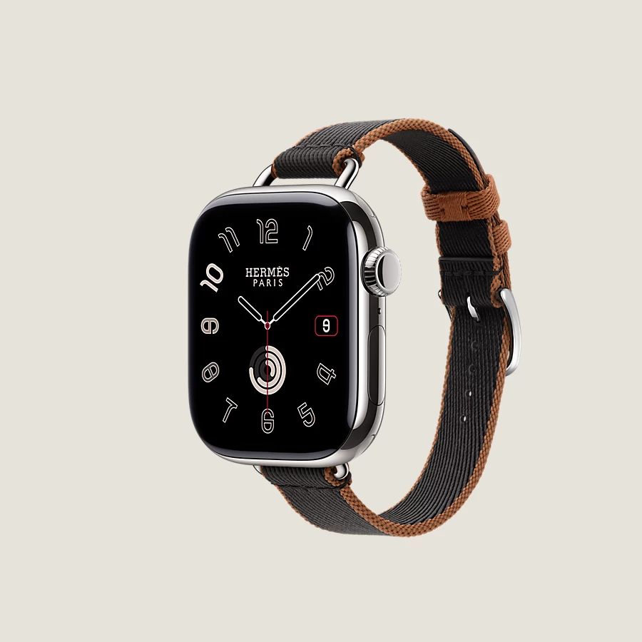 Hermès Caja Series 10 & Correa Apple Watch Hermès Single Tour 42 mm Twill Jump Attelage Promoción por tiempo limitado