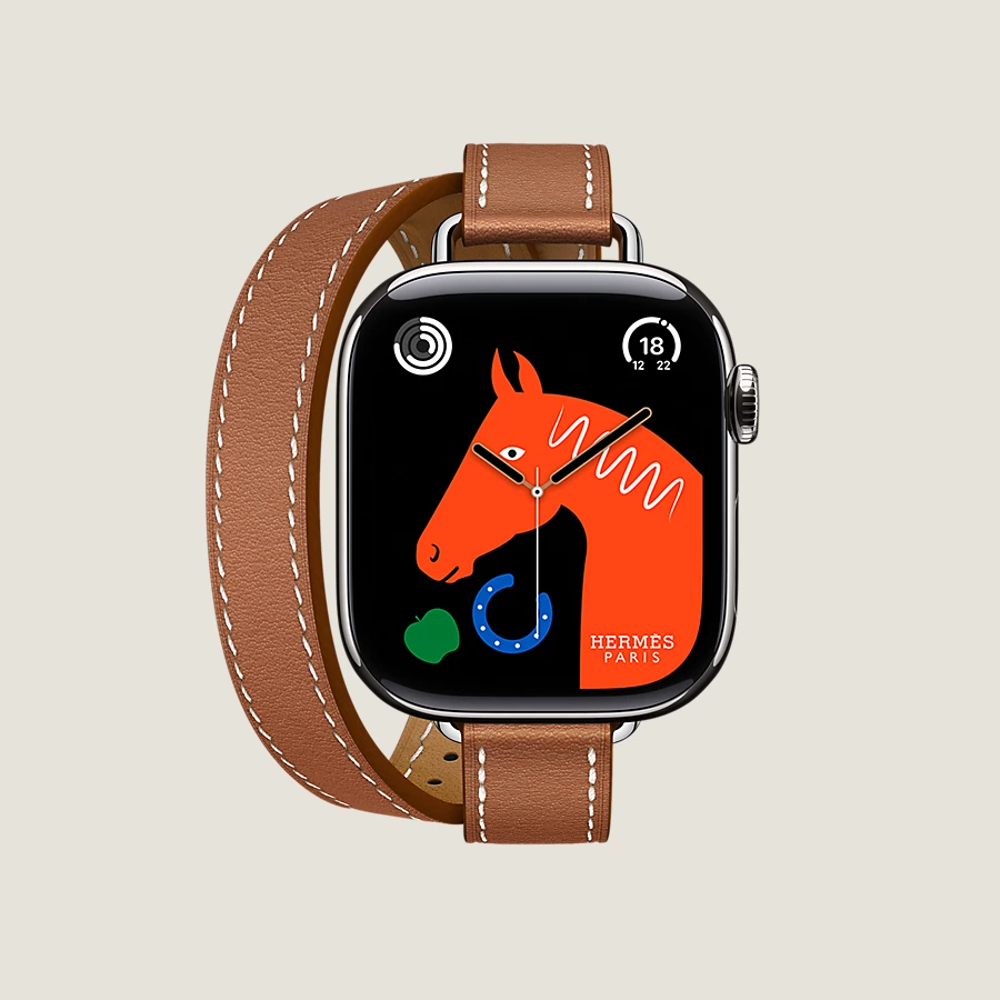 Hermès Caja Series 10 & Correa Apple Watch Hermès Double Tour 42 mm Attelage Envío internacional gratuito