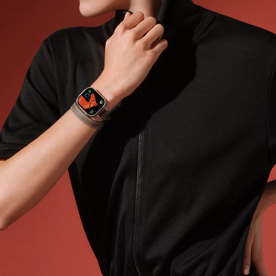 Hermès Caja Series 10 & Correa Apple Watch Hermès Double Tour 42 mm Attelage Tienda de fábrica