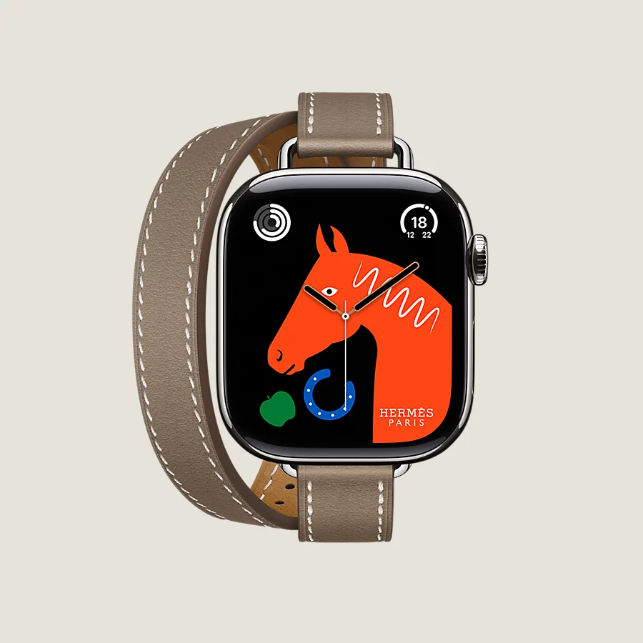 Hermès Caja Series 10 & Correa Apple Watch Hermès Double Tour 42 mm Attelage Tienda de fábrica