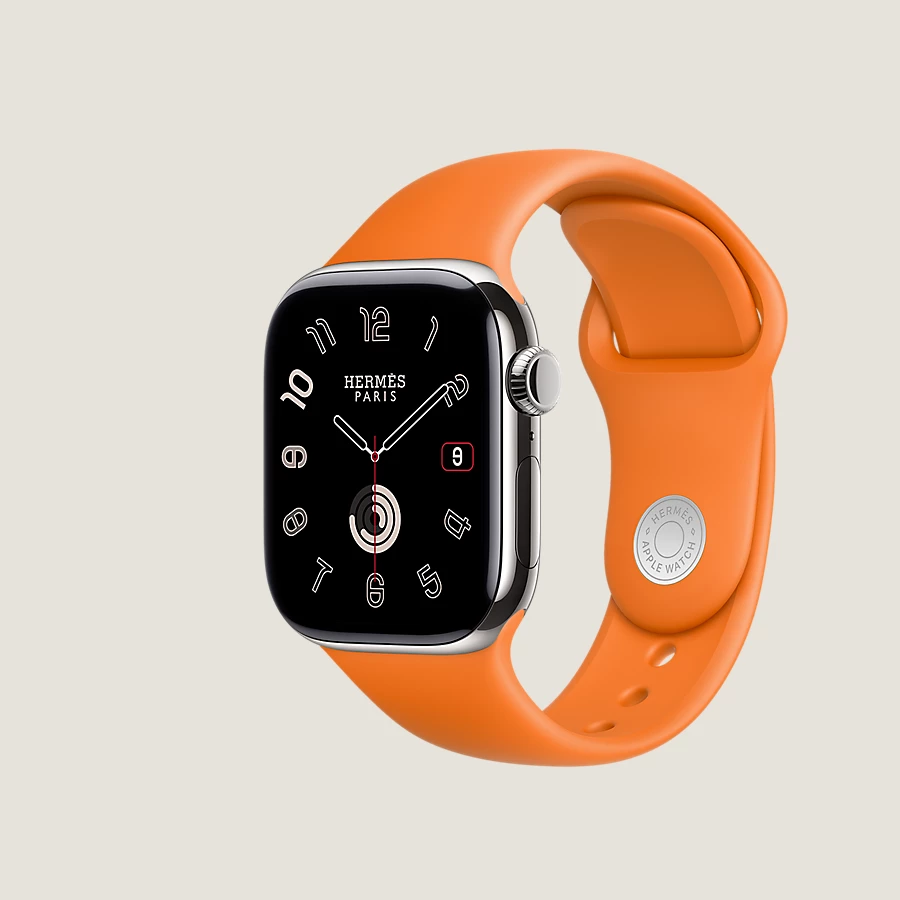 Hermès Caja Series 10 & Correa Apple Watch Hermès Single Tour 42 mm Twill Jump Attelage Libre de impuestos