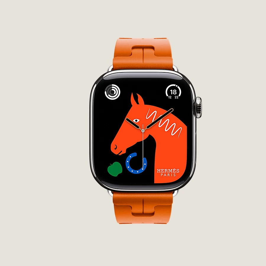 Hermès Caja Series 10 & Correa Apple Watch Hermès Single Tour 42 mm Hebilla desplegable Kilim Oferta exclusiva