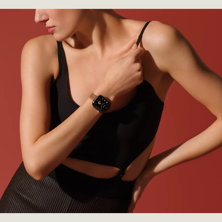 Hermès Caja Series 10 & Correa Apple Watch Hermès Single Tour 42 mm Attelage Última moda