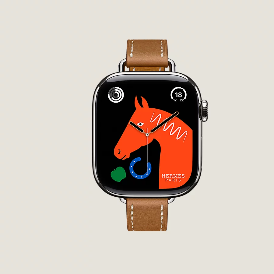 Hermès Caja Series 10 & Correa Apple Watch Hermès Single Tour 42 mm Attelage Última moda