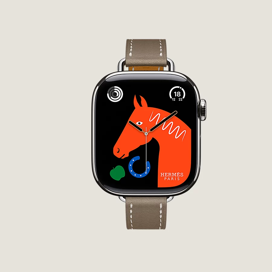 Hermès Caja Series 10 & Correa Apple Watch Hermès Single Tour 42 mm Attelage Descuento por venta flash