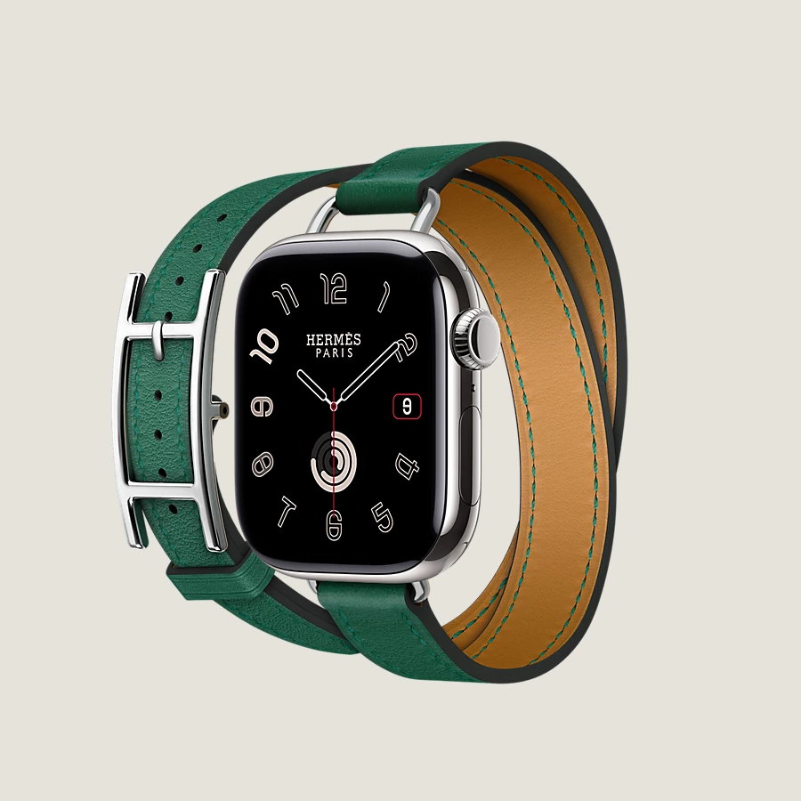 Hermès Caja Series 10 & Correa Apple Watch Hermès Double Tour 42 mm Hapi Attelage Grandes ahorros