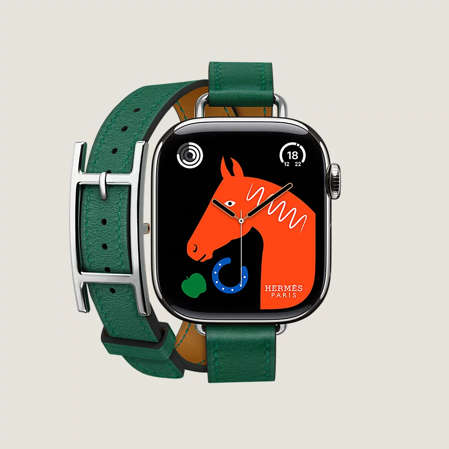 Hermès Caja Series 10 & Correa Apple Watch Hermès Double Tour 42 mm Hapi Attelage Grandes ahorros