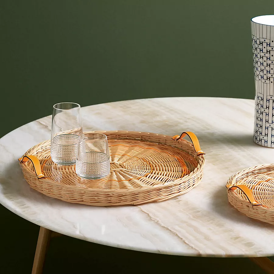 Hermès Bandeja redonda Oseraie Color tamaño mediano Tienda de fábrica