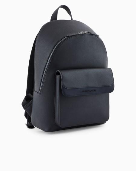Armani Mochila de piel saffiano regenerada y nailon reciclado ASV Tienda