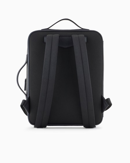 Armani Bolso modelo business con tirantes en piel saffiano regenerada y nailon reciclado ASV Rebajas online
