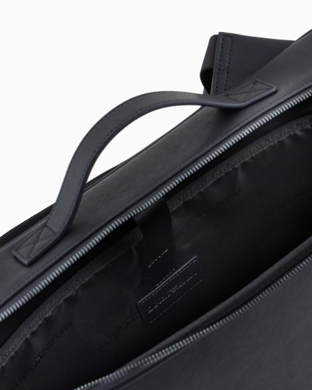 Armani Bolso modelo business con tirantes en piel saffiano regenerada y nailon reciclado ASV Rebajas online