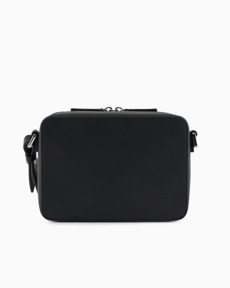 Armani Minifunda para cámara de piel saffiano regenerada con placa de águila ASV Rebajas top