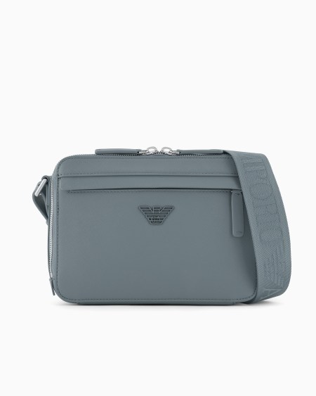 Armani Minifunda para cámara de piel saffiano regenerada con placa de águila ASV