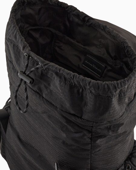 Armani Mochila de tejido jacquard de nailon con inscripción integral de logotipo EA Envío gratis