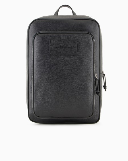 Armani Mochila con bolsillo para portátil en piel abatanada