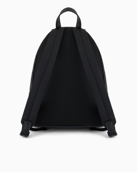 Armani Mochila de tejido jacquard con inscripción integral Oferta especial de fábrica