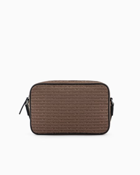 Armani Bolso bandolera de tejido jacquard con inscripción por toda la superficie Promoción trimestral