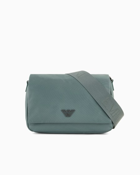 Armani Bolso bandolera con solapa de nailon reciclado ASV