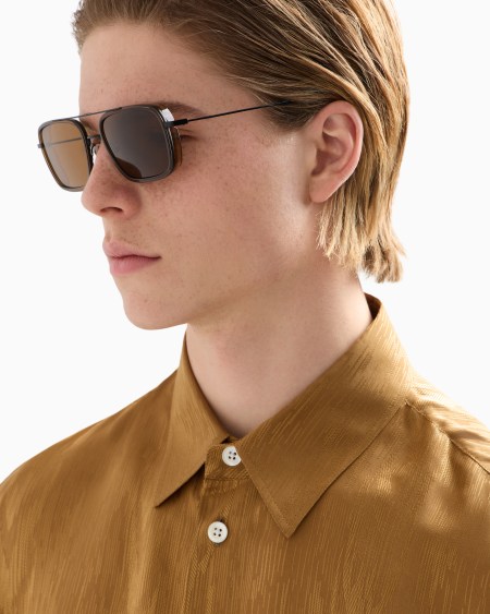 Armani Gafas de sol de forma cuadrada para hombre Precio ultrabajo