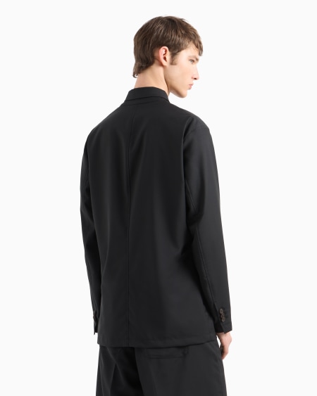 Armani Chaqueta de abotonadura sencilla en lana fría superligera Outlet online