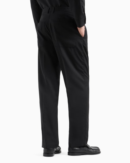 Armani Pantalones con pinzas en lana fría superligera Rebajas