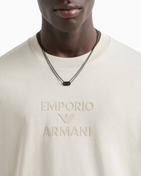 Armani Collar con placa y cristales negros Ofertas